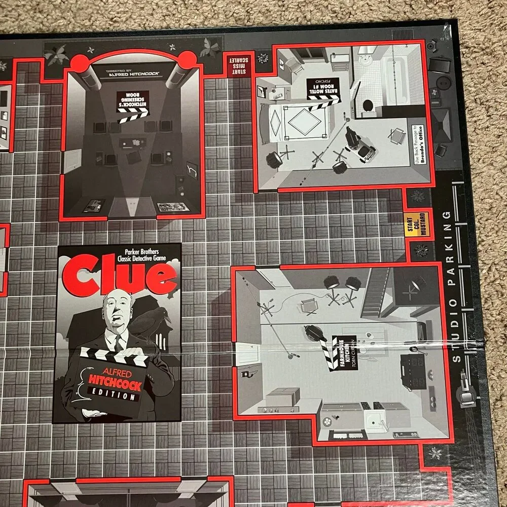 CLUE Alfred Hitchcock Edition Board Game USAopoly Replacement Game Board Only